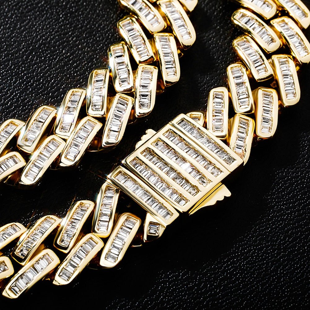 12mm Baguette Diamond Chain - Drip Culture Jewelry