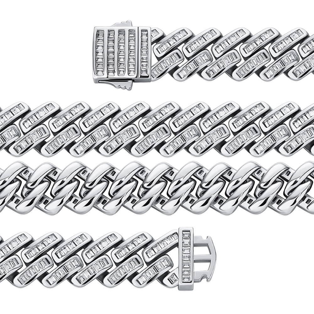 12mm Baguette Diamond Chain - Drip Culture Jewelry