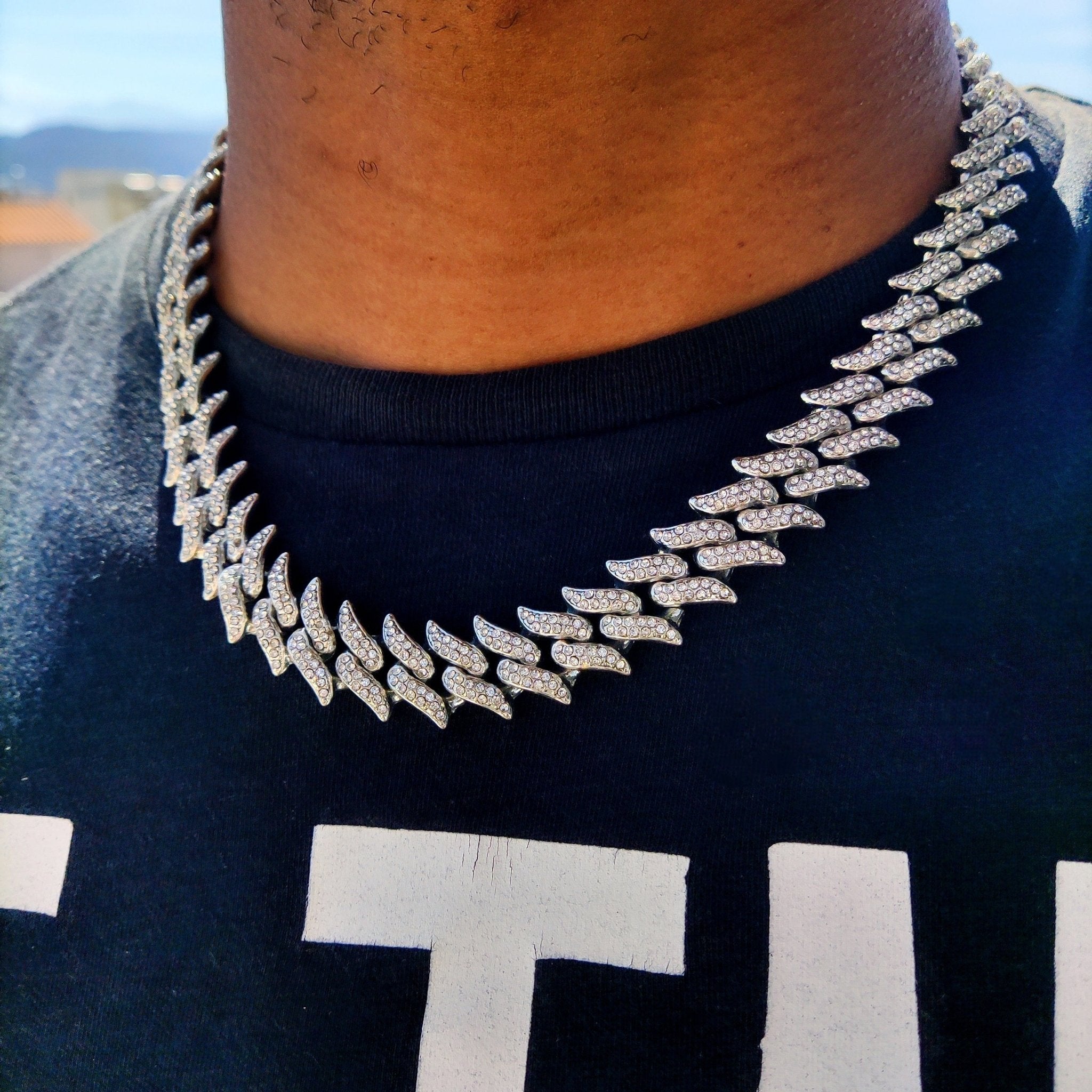 14mm 18K Gold Diamond Spike Cuban Link Chain - Drip Culture Jewelry