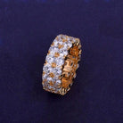 18K Gold 2 Band Diamond Eternity Ring - Drip Culture Jewelry