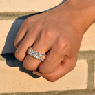 18K Gold 2 Band Diamond Eternity Ring - Drip Culture Jewelry