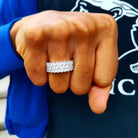 18K Gold 2 Band Diamond Eternity Ring - Drip Culture Jewelry