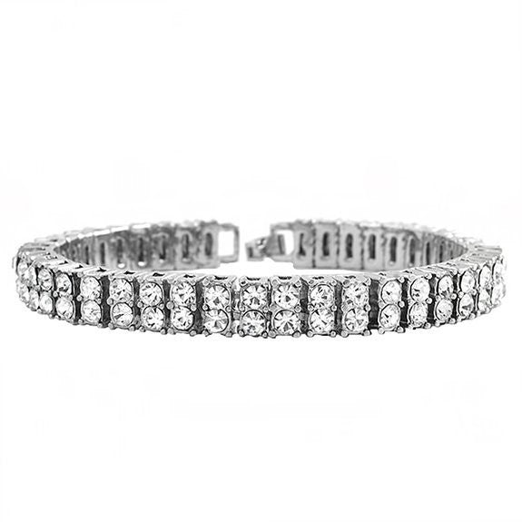 18K Gold 2 Row Tennis Bracelet - Drip Culture Jewelry
