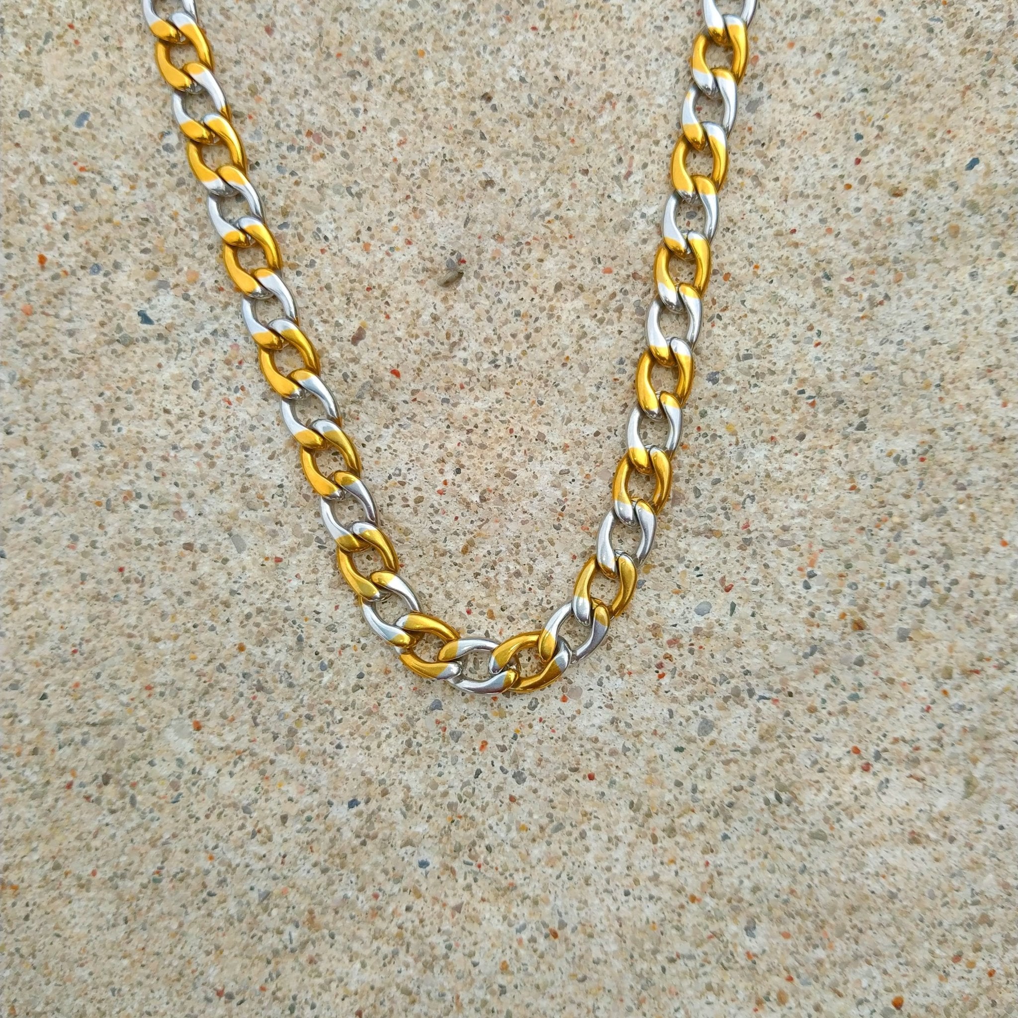 18K Gold 2 Tone Cuban Link Chain - Drip Culture Jewelry