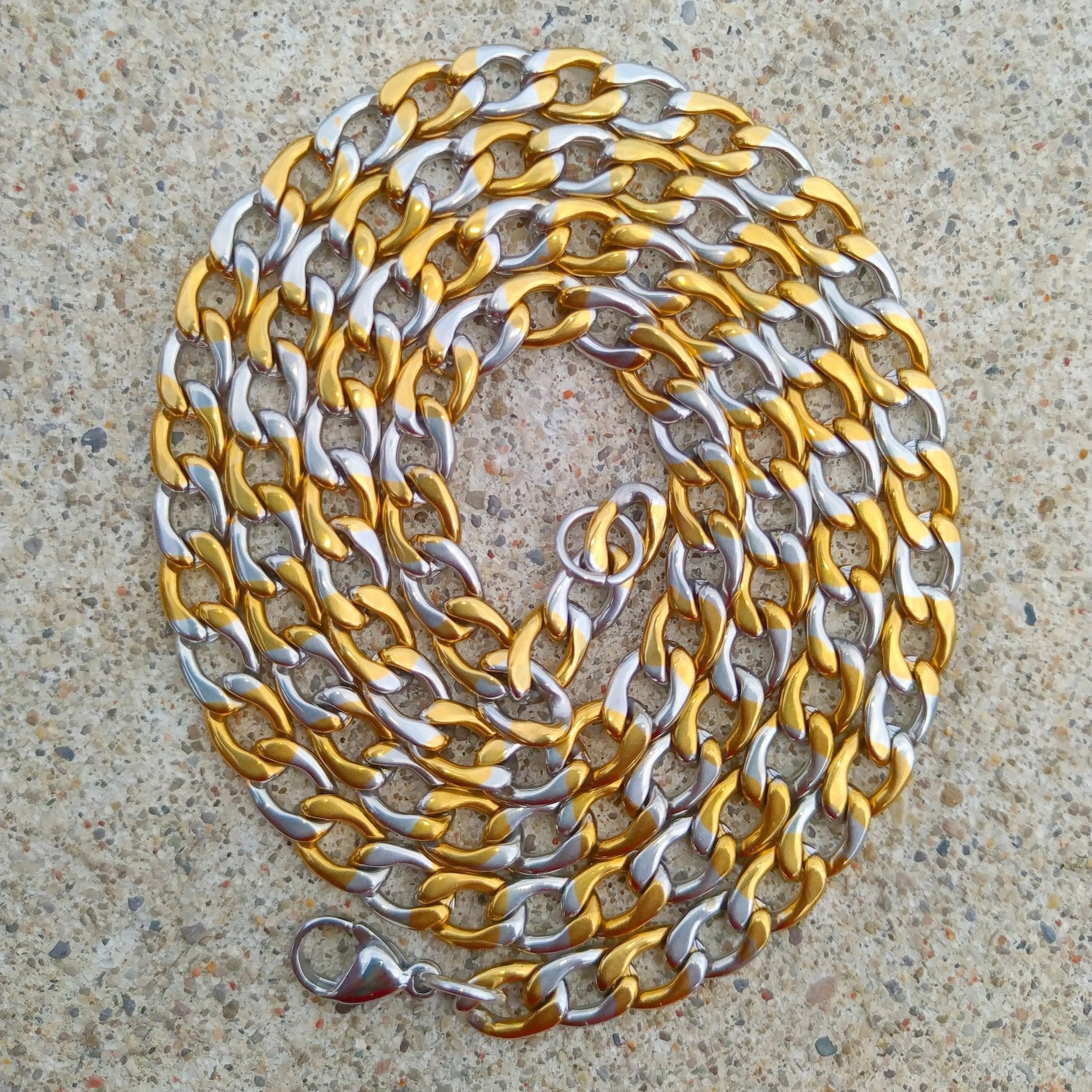 18K Gold 2 Tone Cuban Link Chain - Drip Culture Jewelry