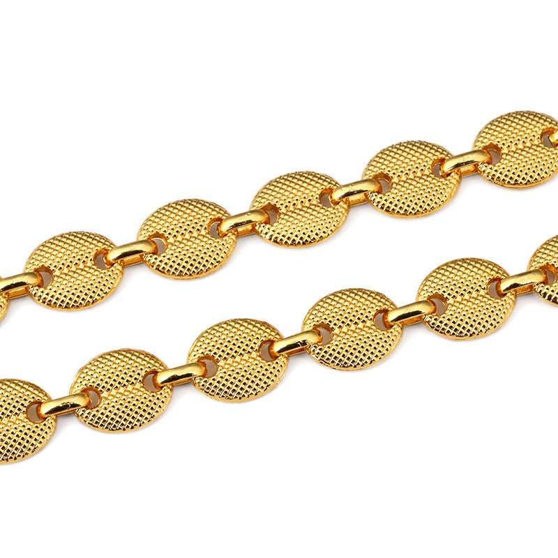 18K Gold 2 Tone Oval Link Chain - Drip Culture Jewelry