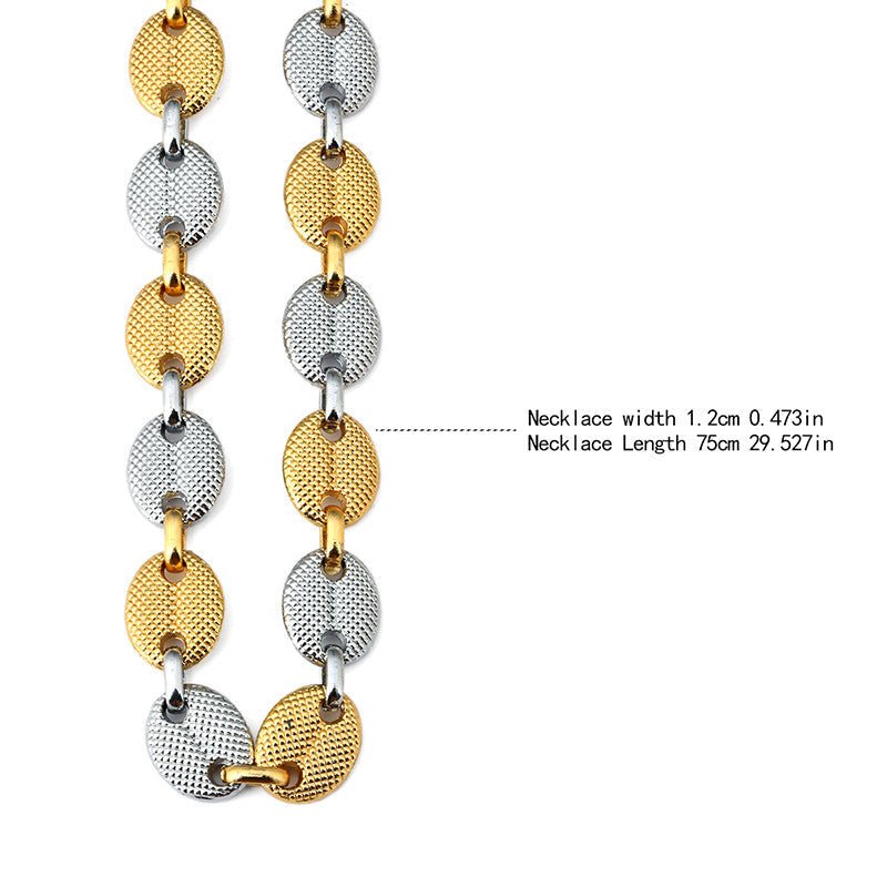 18K Gold 2 Tone Oval Link Chain - Drip Culture Jewelry