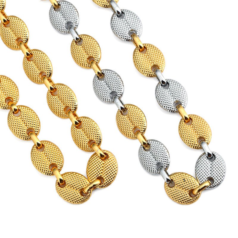 18K Gold 2 Tone Oval Link Chain - Drip Culture Jewelry