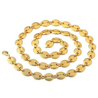 18K Gold 2 Tone Oval Link Chain - Drip Culture Jewelry