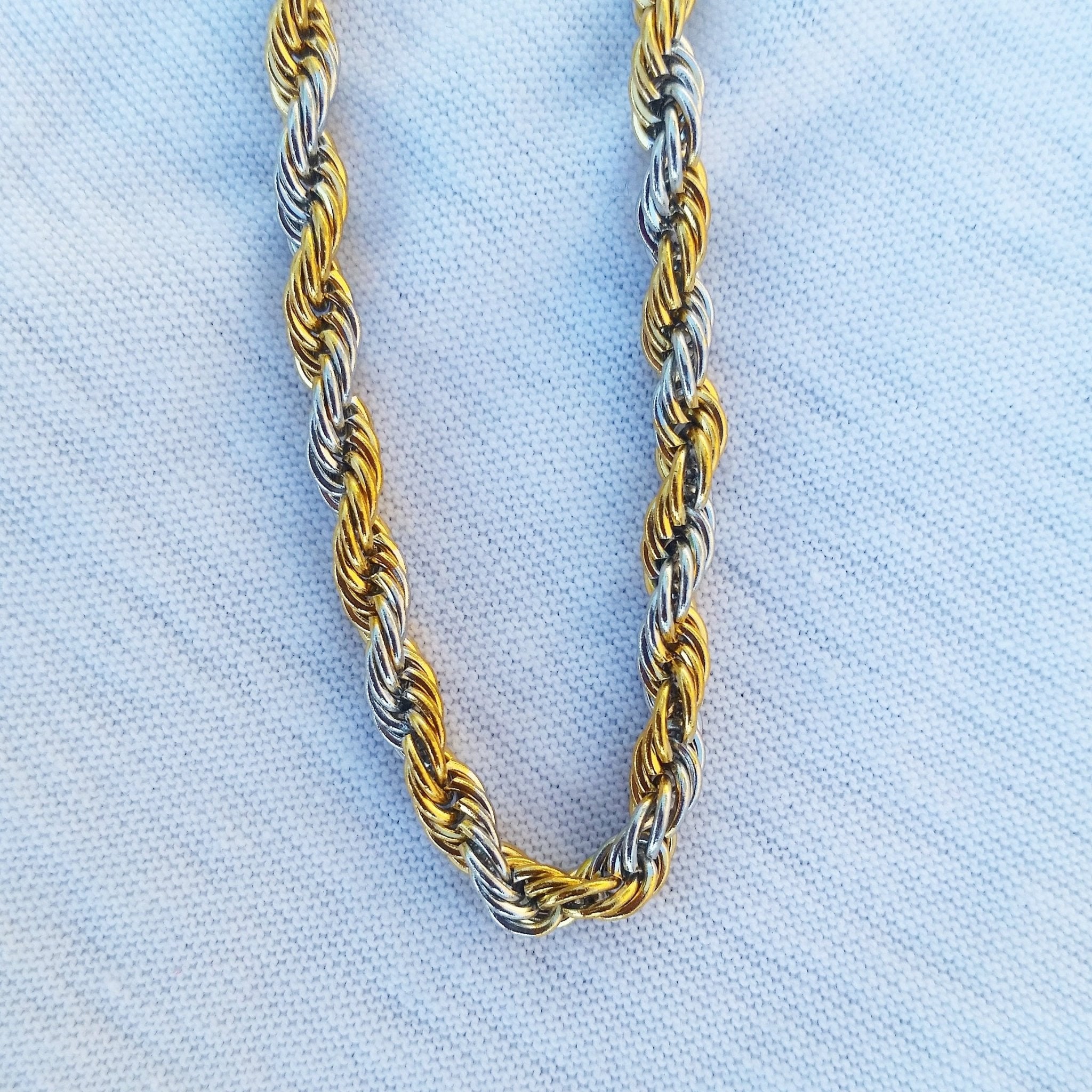 18K Gold 2 Tone Rope Chain - Drip Culture Jewelry