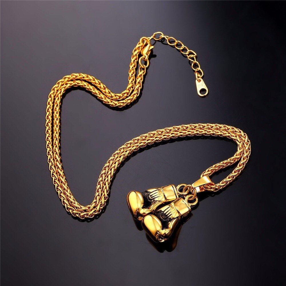 18k Gold Boxing Pendant - Drip Culture Jewelry
