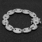18K Gold Colored Diamond Oval Link Bracelet - Drip Culture Jewelry