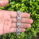 18K Gold Colored Diamond Oval Link Bracelet - Drip Culture Jewelry