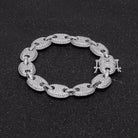 18K Gold Colored Diamond Oval Link Bracelet - Drip Culture Jewelry