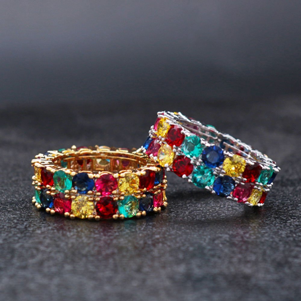 18K Gold Colored Diamond Ring - Drip Culture Jewelry