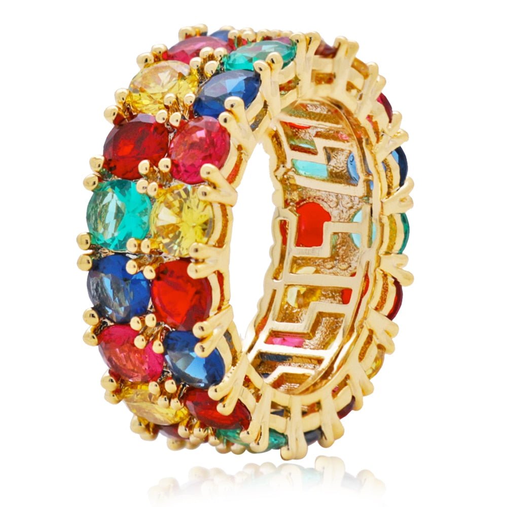 18K Gold Colored Diamond Ring - Drip Culture Jewelry
