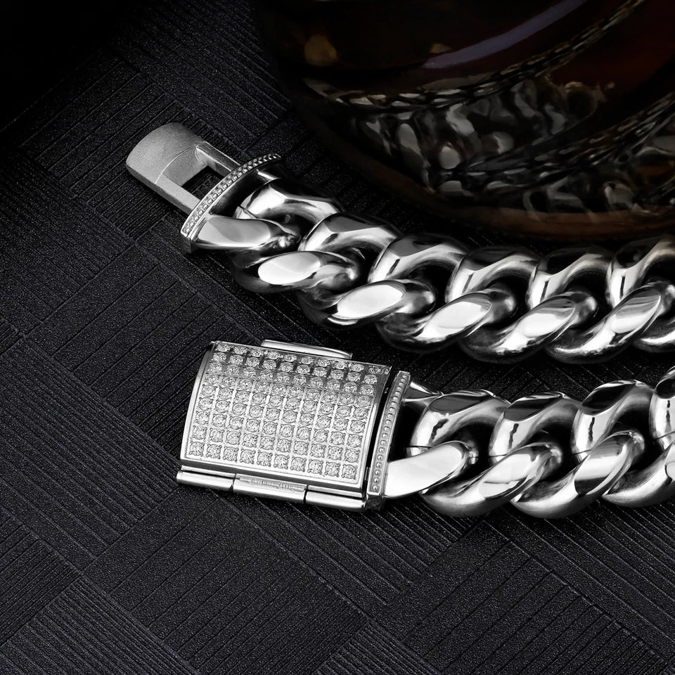 18k Gold Cuban Link Chain with Diamond Clasp - Drip Culture Jewelry