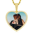 18K Gold Custom Diamond Heart Picture Pendant - Drip Culture Jewelry