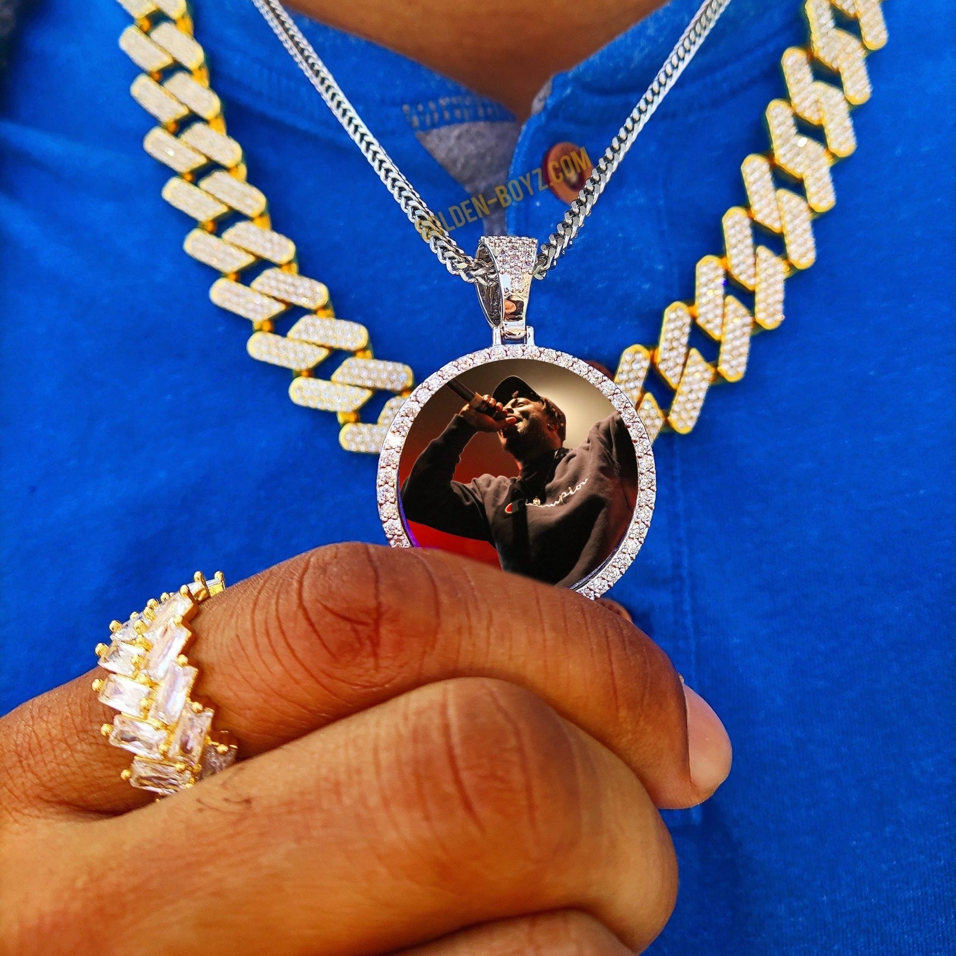 18K Gold Custom Diamond Picture Pendant - Drip Culture Jewelry