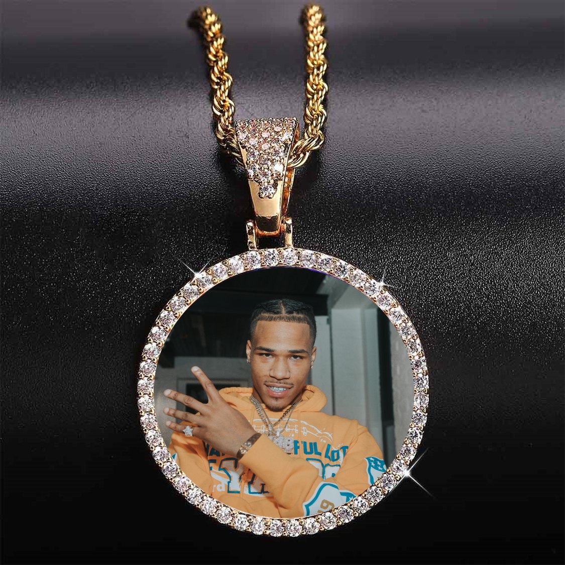 18K Gold Custom Diamond Picture Pendant - Drip Culture Jewelry