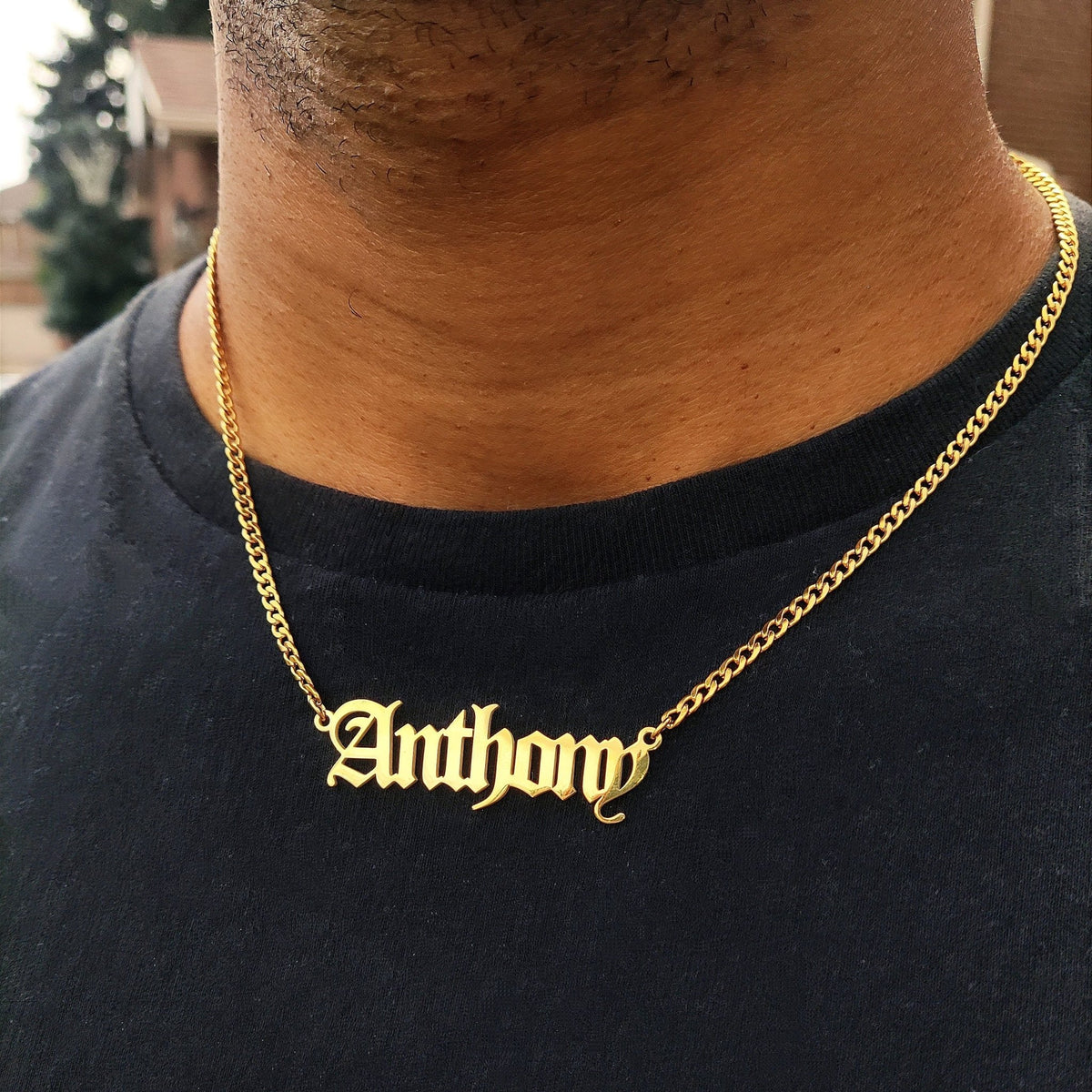 Drip name shops necklace