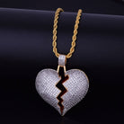18K Gold Diamond Broken Heart - Drip Culture Jewelry
