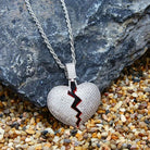 18K Gold Diamond Broken Heart - Drip Culture Jewelry