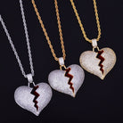 18K Gold Diamond Broken Heart - Drip Culture Jewelry