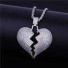18K Gold Diamond Broken Heart - Drip Culture Jewelry