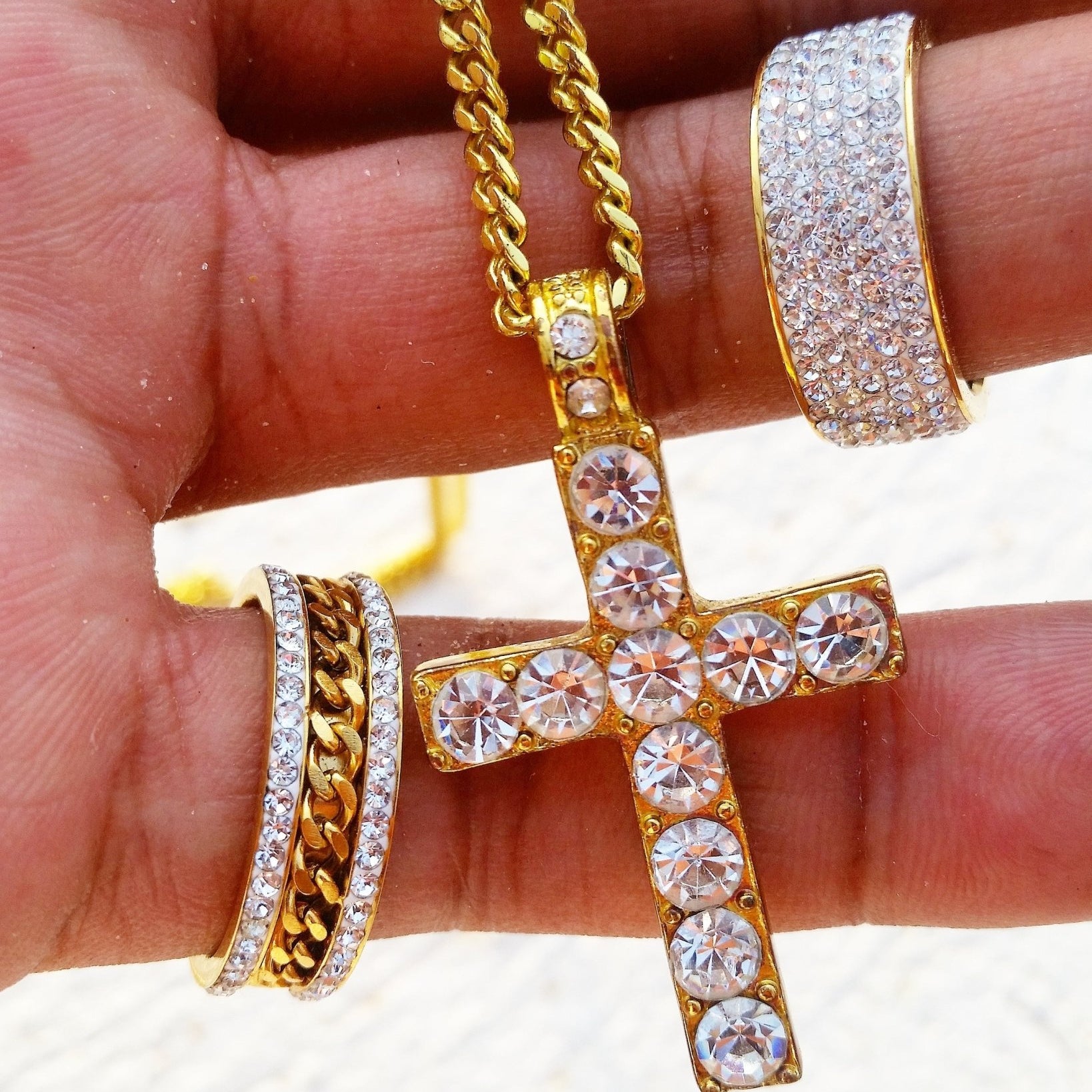18K Gold Diamond Cross - Drip Culture Jewelry