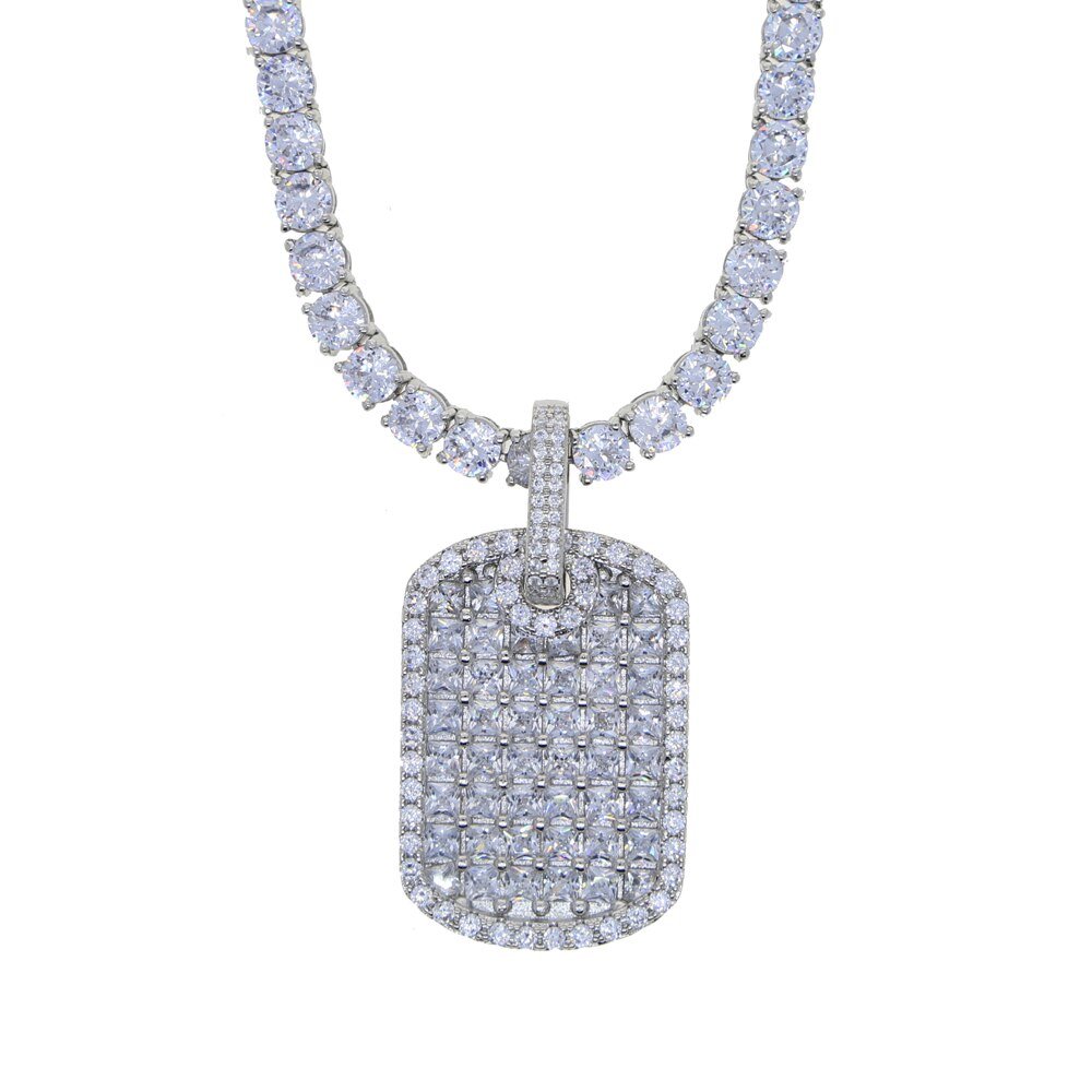 18K Gold Diamond Dog Tag - Drip Culture Jewelry