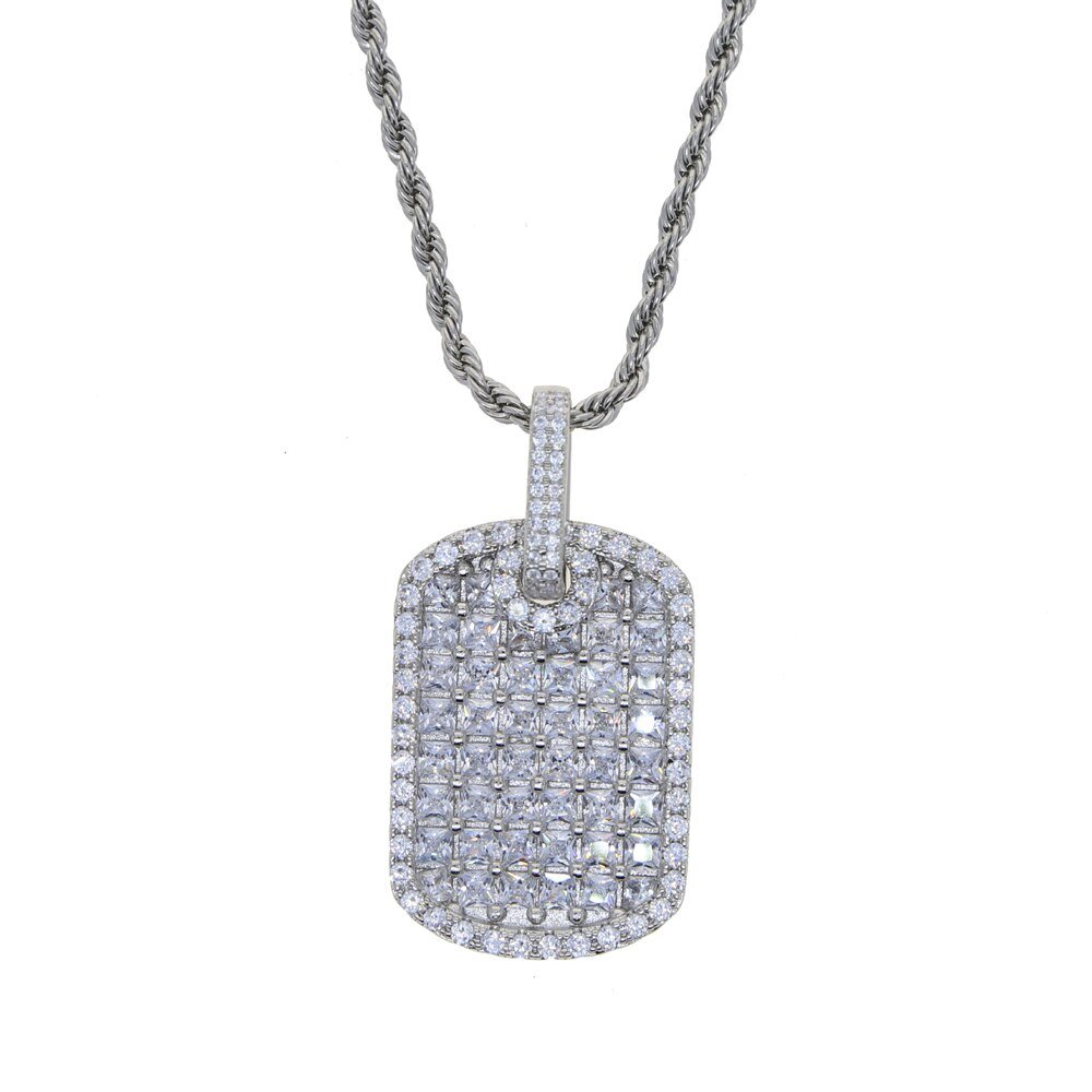 18K Gold Diamond Dog Tag - Drip Culture Jewelry