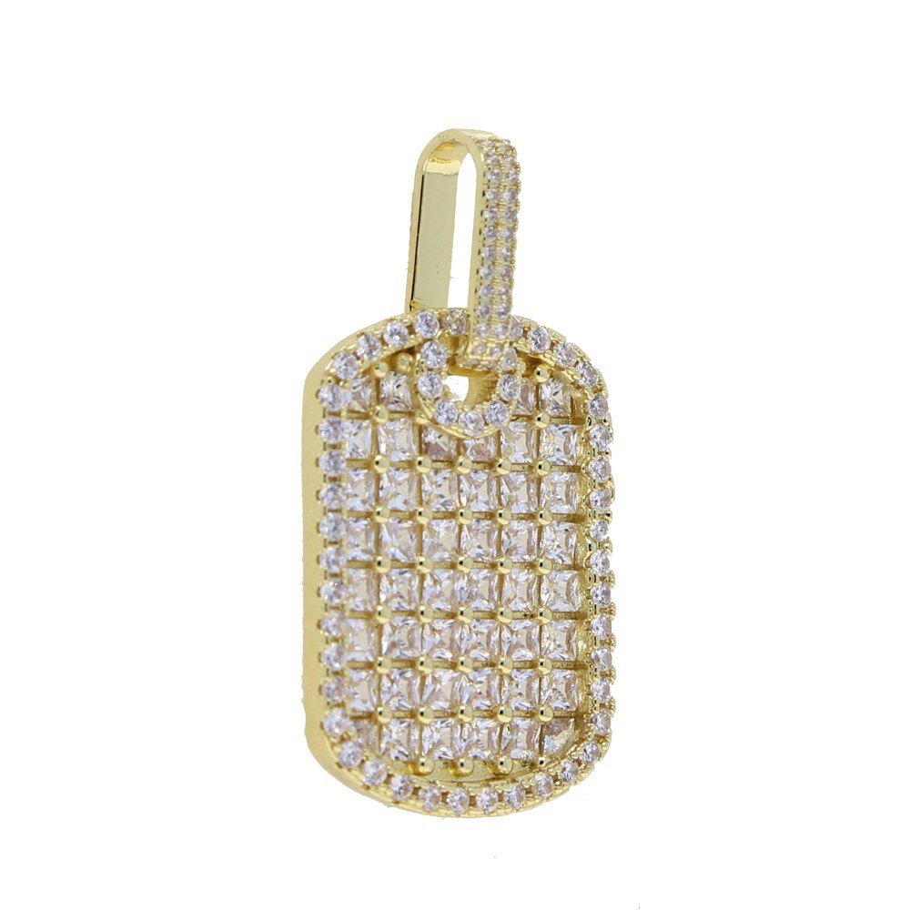 18K Gold Diamond Dog Tag - Drip Culture Jewelry