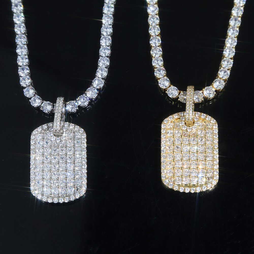 18K Gold Diamond Dog Tag - Drip Culture Jewelry