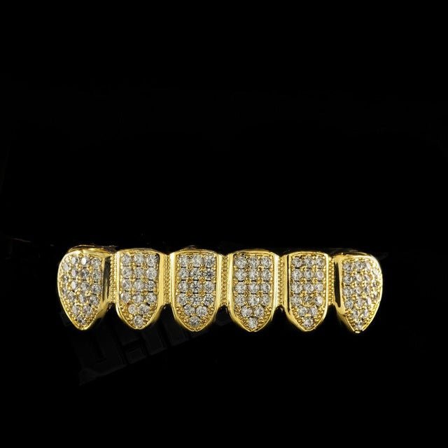 18K Gold Diamond Grillz - Drip Culture Jewelry