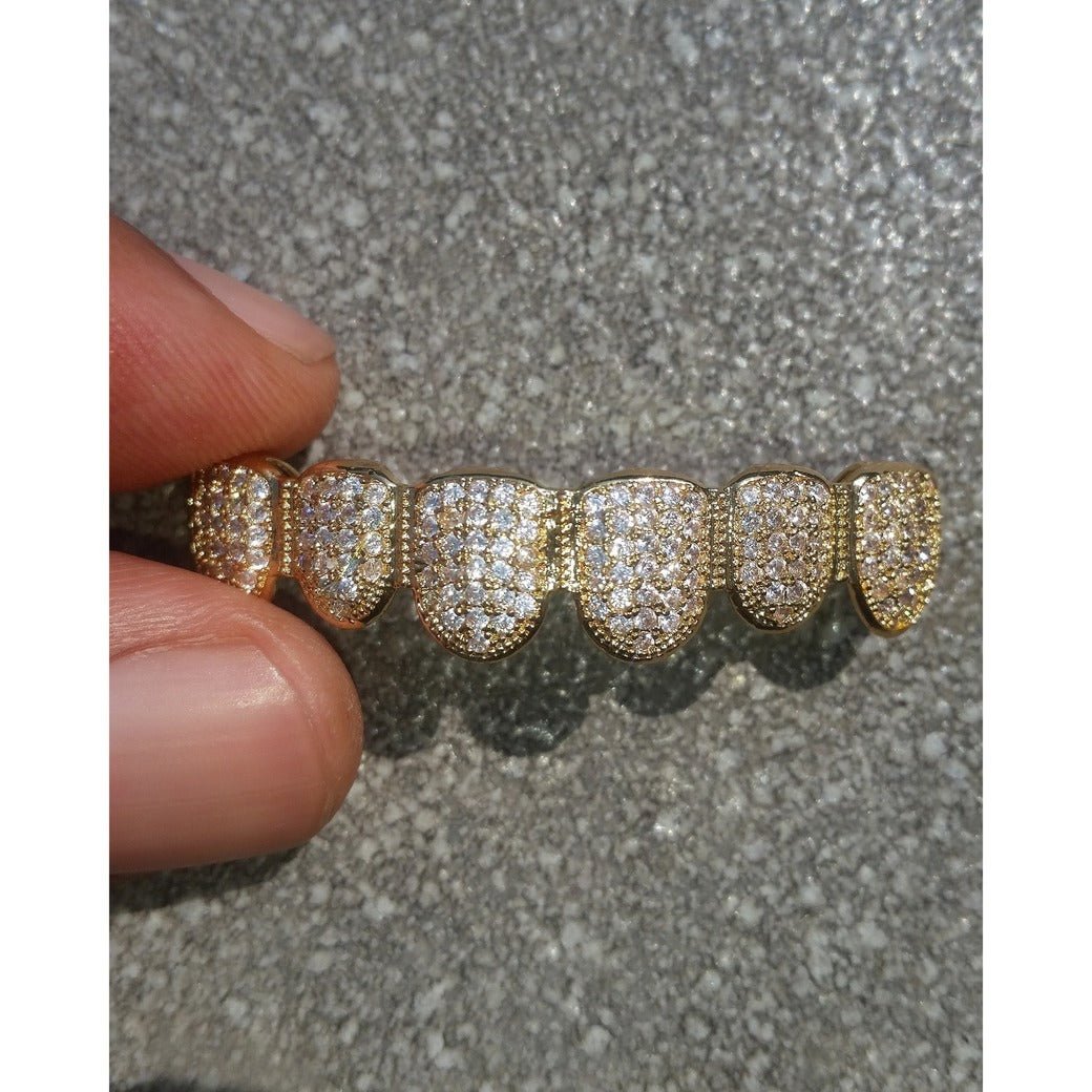 18K Gold Diamond Grillz - Drip Culture Jewelry