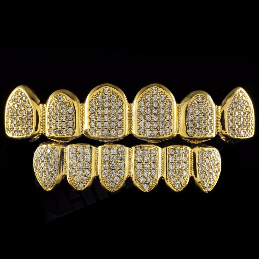 18K Gold Diamond Grillz - Drip Culture Jewelry