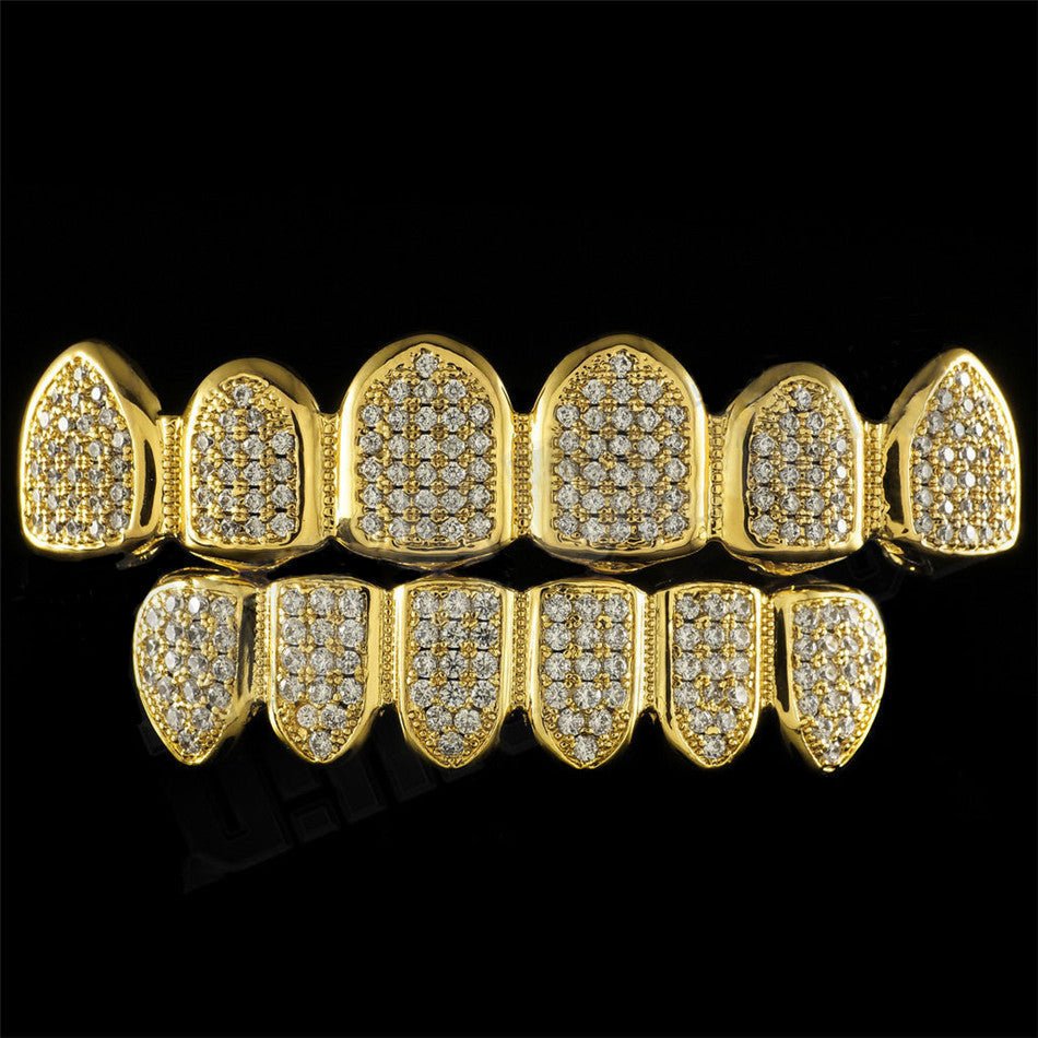 18K Gold Diamond Grillz - Drip Culture Jewelry