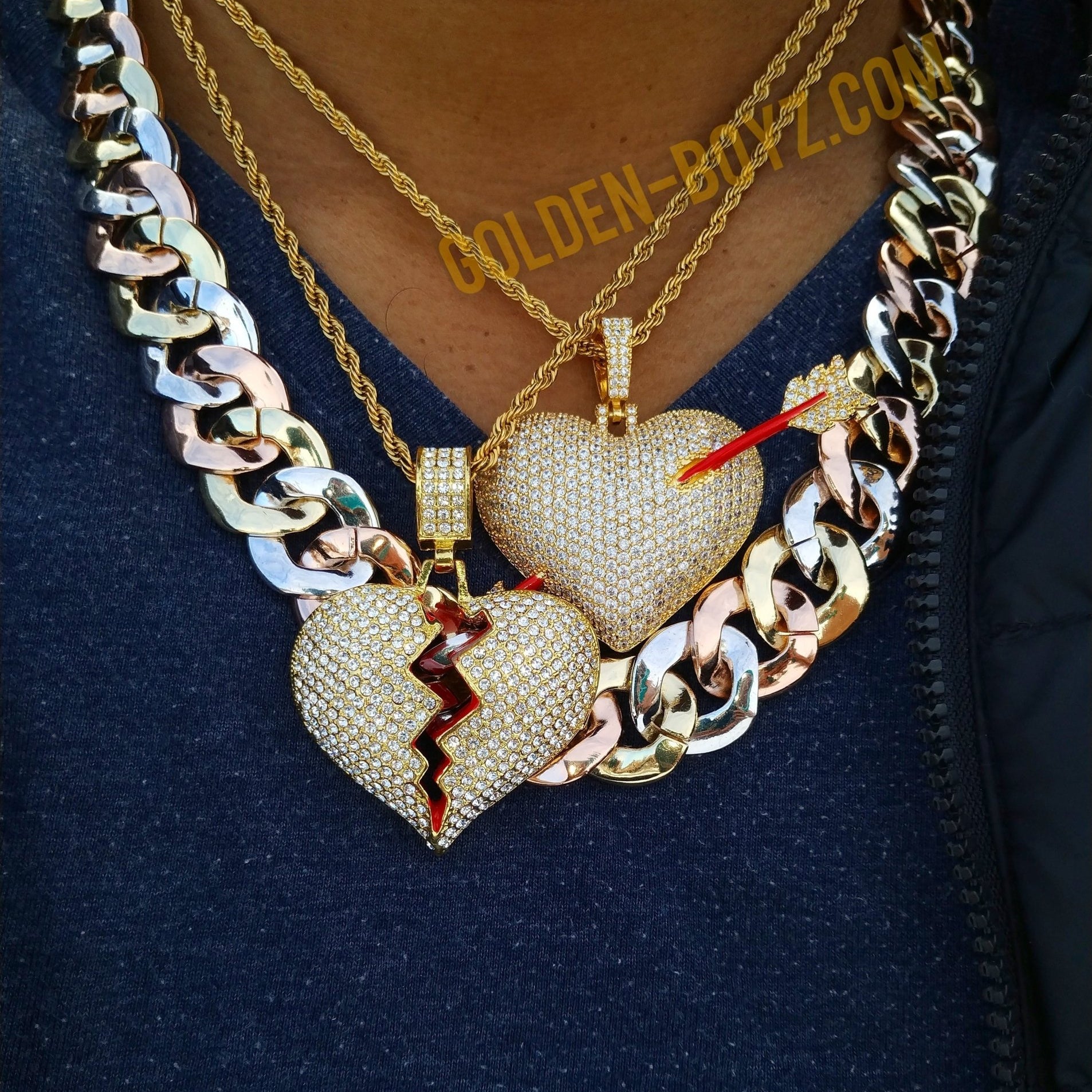 18k Gold Diamond Heart N Arrow - Drip Culture Jewelry