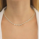 18k Gold Diamond Heart Shaped Tennis Necklace - Drip Culture Jewelry