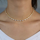 18k Gold Diamond Heart Shaped Tennis Necklace - Drip Culture Jewelry