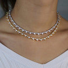18k Gold Diamond Heart Shaped Tennis Necklace - Drip Culture Jewelry