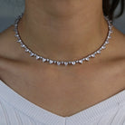 18k Gold Diamond Heart Shaped Tennis Necklace - Drip Culture Jewelry