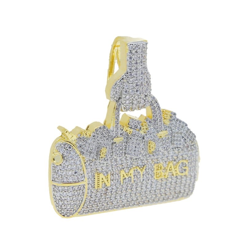 18k Gold Diamond In My Bag Pendant - Drip Culture Jewelry