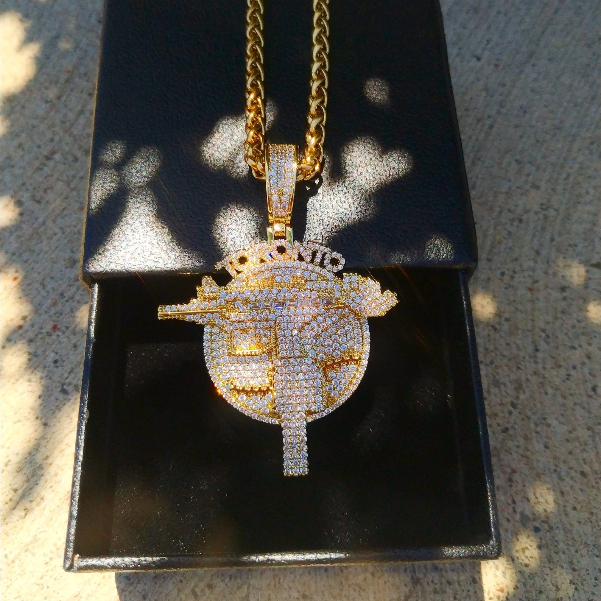 18K Gold Diamond New T.O Uzi - Drip Culture Jewelry