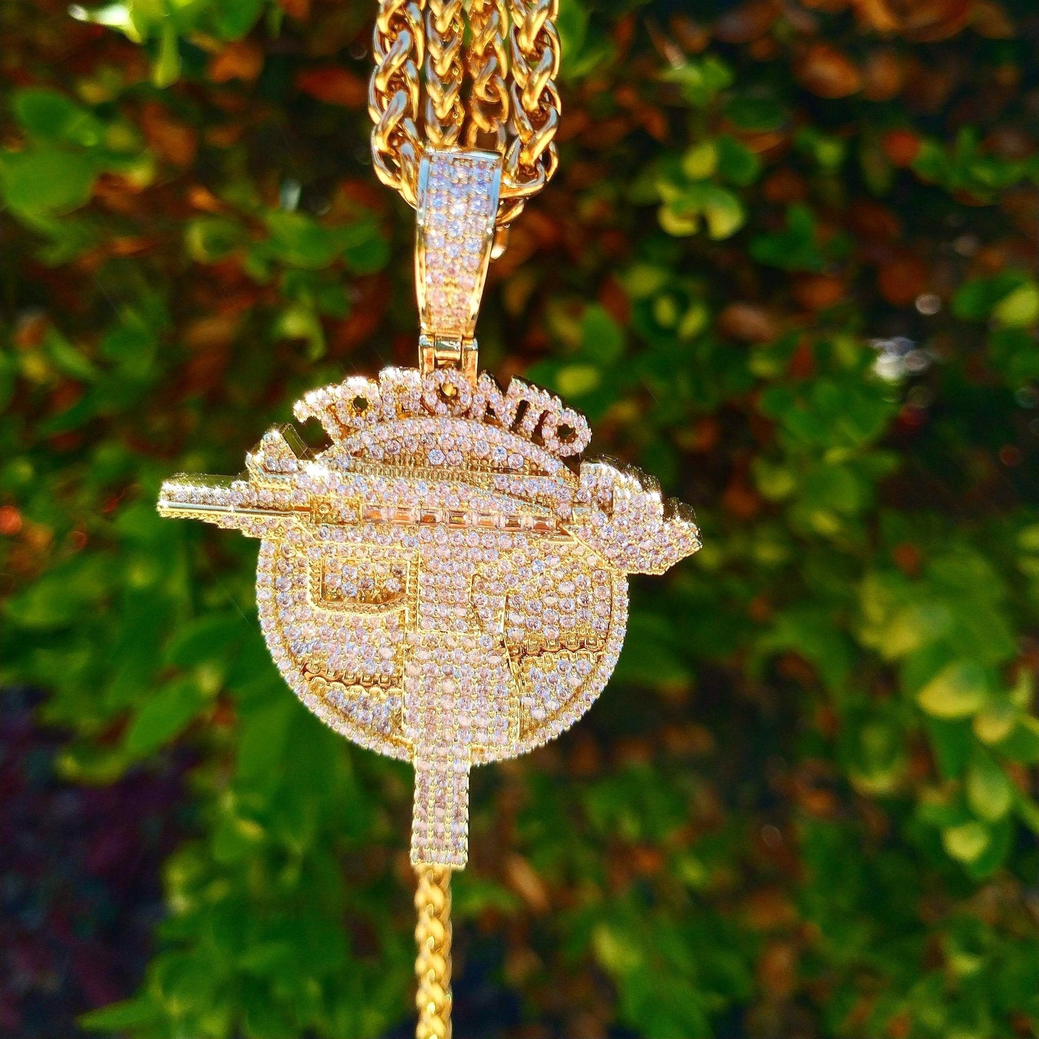 18K Gold Diamond New T.O Uzi - Drip Culture Jewelry