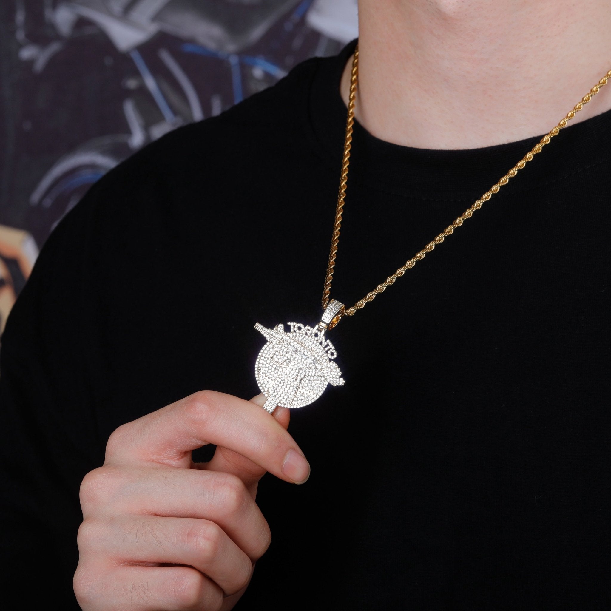 18K Gold Diamond New T.O Uzi - Drip Culture Jewelry