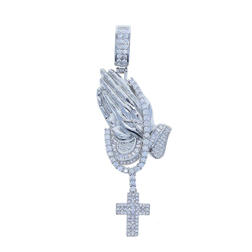 18K Gold Diamond Prayer Hands - Drip Culture Jewelry