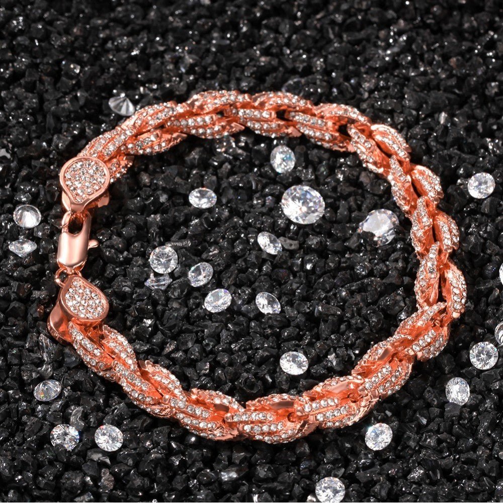 18K Gold Diamond Rope Bracelet - Drip Culture Jewelry
