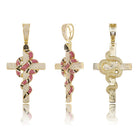 18K Gold Diamond Snake Cross - Drip Culture Jewelry